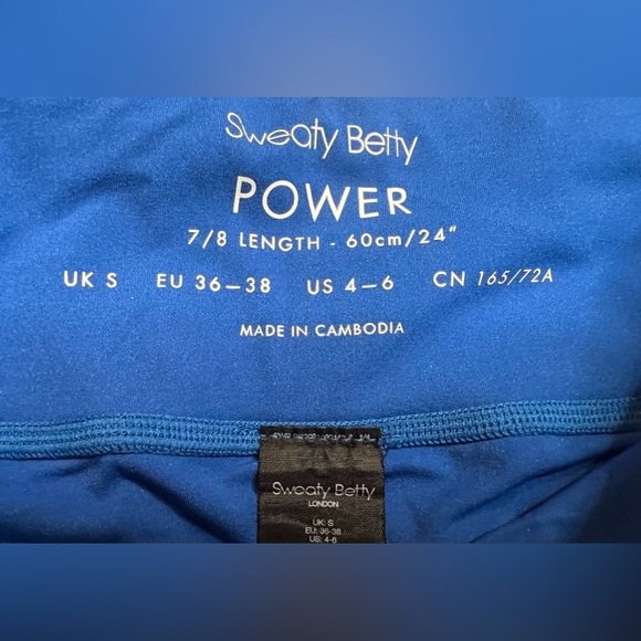 Sweaty Betty Power 7/8 leggings small 4 / 6 htf cerulean blue EUC pockets - Picture 6 of 11